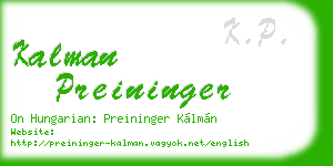 kalman preininger business card